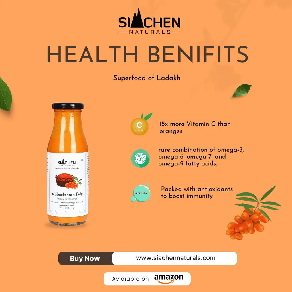 health benefits of Organic Himalayan Sea Buckthorn Jam (Leh Berry) - Preservative Free & Vitamin C Rich